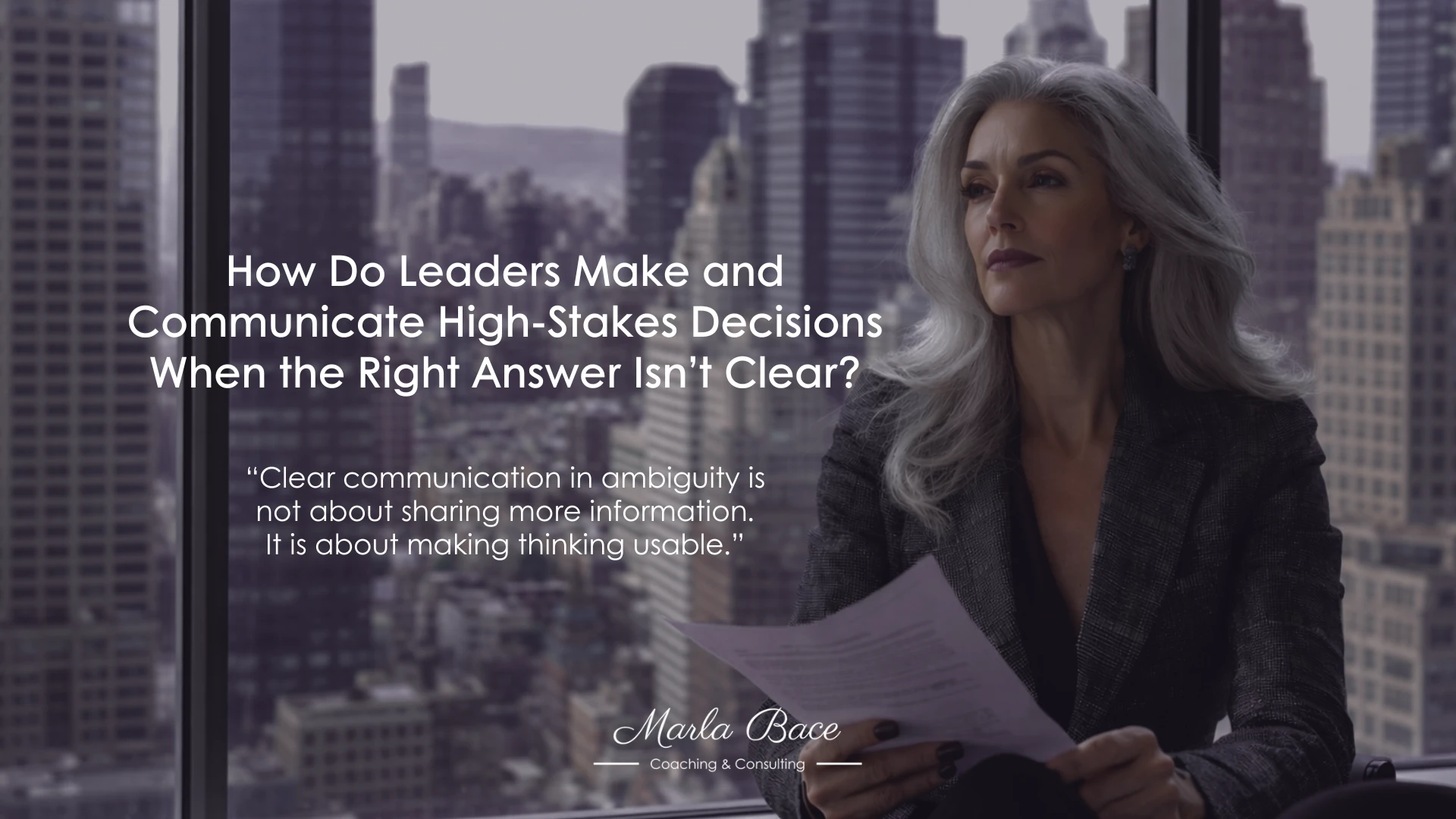 Senior leader making a high-stakes decision in an ambiguous executive environment